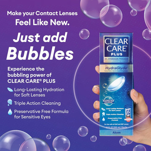 Clear Care Plus Cleaning and Disinfecting Solution with Lens Case, Clear, 12 Fl Oz...