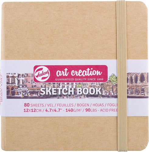 Tarens T9314-434M 452361 Art Creations Sketchbook, Drawing Notebook, 4.7 x 4.7 inches (12 x 12 cm), Kraft Paper...