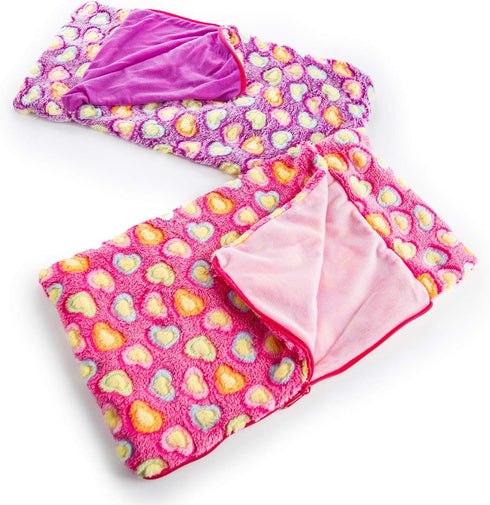 THE QUEEN'S TREASURES 18 Inch Doll Accessories, Set of 2 Soft Sleeping Bag Bedding (1 Pink and 1 Purple), Compatible with American Girl...