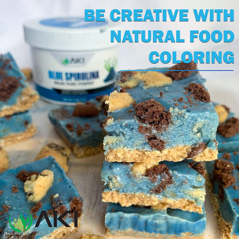 AKI Blue Spirulina Powder Pack- Loaded with Antioxidants | Vegan & Authnetic Food Coloring - Ideal for Making Smoothies, Ice Cream, Yogurt or Past...
