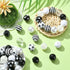 Stiesy 50 Pcs Black White Round Beads 20mm Chunky Bubblegum Beads for DIY Jewelry Making Boutique Craft Supplies...
