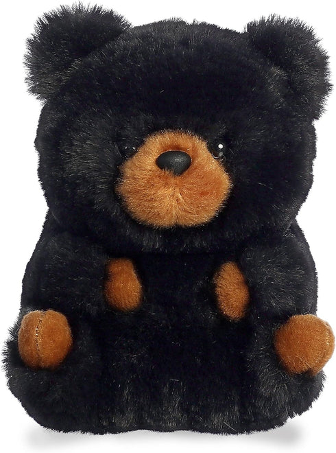 Aurora® Round Rolly Pet™ Cuddles Black Bear™ Stuffed Animal - Adorable Companions - On-The-Go Fun - Black 5 Inches...