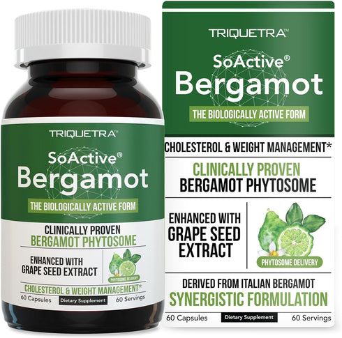 SoActive Bergamot: 2.5X More Effective, Italian Citrus Bergamot Phytosome - Clinically Validated | Enhanced with Grape Seed Extract with 95% PAC -...