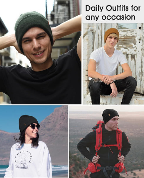 FURTALK Beanie for Men Women Cuffed Thick Knitted Unisex Winter Hat Beanies Skull Cap...
