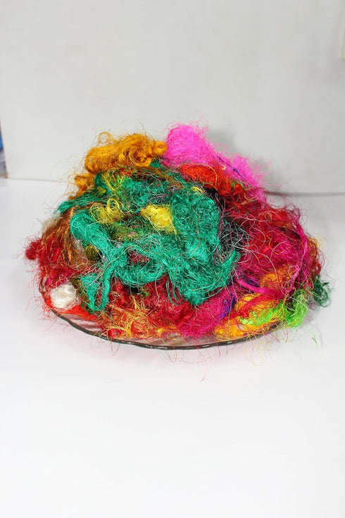 Premium A-Grade Mulberry Silk: Hand-Dyed Multicolor Silk Fibers for Needle Felting, Wet Felting, Spinning, Knitting, and Sewing - 200 Grams Mulber...