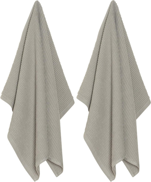 Now Designs 197422aa Ripple Kitchen Towel, Set of 2, London Grey...