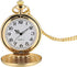 I-MART Smooth Vintage Pocket Watch with Chain (Gold)...