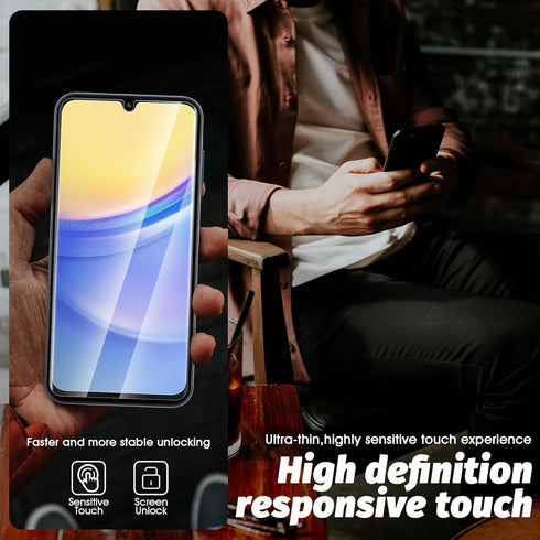 (3 Pack) Tempered Glass Screen Protector Compatible for Samsung Galaxy A15 5G, 2.5D Arc Edges 9H High Definition Anti-Scratch Bubble-Free......