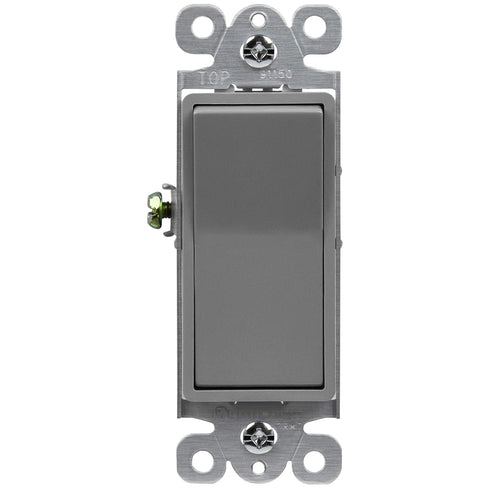 ENERLITES Single Pole Decorator Paddle Light Switch, Residential Grade, 15A 120V-277V, Gloss Finish, Grounding Screw, Back Insert and Side Termina...