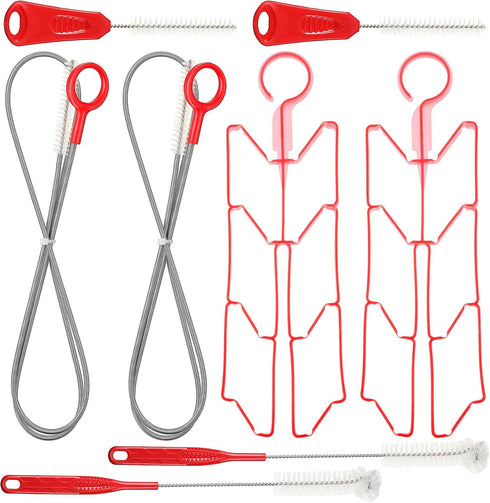 2 Packs Hydration Bladder Cleaning Kit, 8 in 1 Water Bladder Cleaning Brush Kit includes Flexible Long Bladder Brush for Hose Small Bite Valve Bru...