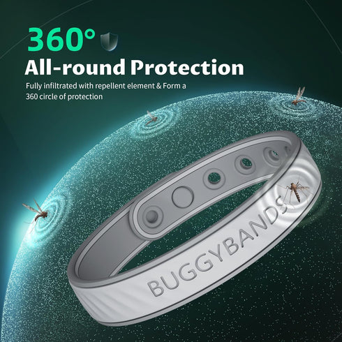 Mosquito Repellent Bracelets, 2 Pack Silicone Mosquito Repellent Bands with DEET Free, Natural & Waterproof Bug Wristbands for Kids and Adults, Ou...