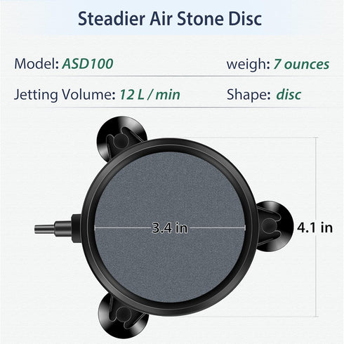 Pawfly Aquarium 4 Inch Air Stone Disc Bubble Diffuser Release Tool for Air Pumps Buckets Fish Tanks Ponds DWC Reservoirs and Circulation System - ...
