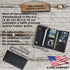 F&L CLASSIC RFID Blocking Mens Tri-fold Long Style Cowhide Leather Steel Chain Wallet,Black...