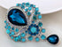 Wedding Bridal Big Crystal Rhinestone Bouquet Brooch Pin for Women (light blue)...