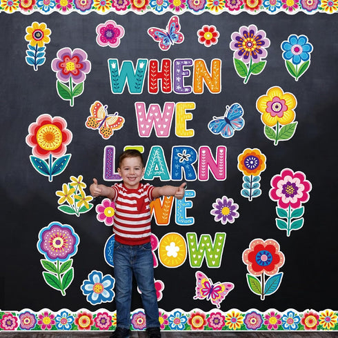 58 Spring Bulletin Boards - Floral Butterfly Plant Cutouts Spring Bulletin Board Decor Floral Bulletin Board Decor for Classroom Bulletin Boards H...