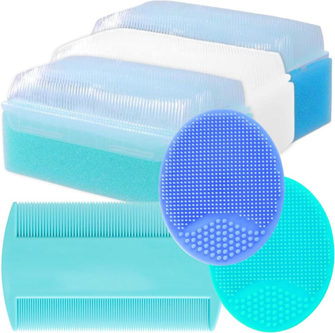 Baby Cradle Cap Treatment Kit | Baby Cradle Cap Brush for Babies - Baby Bath Essentials | Cradle Cap Comb & Baby Bath Sponge (Set of 6)...