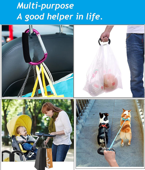 Stroller Hooks by Baby,2 pcs Carabiner Stroller Hook Organizer for Hanging Purses, Diaper Bag, Shopping Bags. Clip Fits Single/Twin Travel Systems...