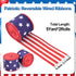2 Rolls Patriotic Wired Edge Ribbon Stars and Stripes Reversible Ribbons Red White Blue Decorative Ribbon for 4th of July Memorial Day Bow Wreath ...