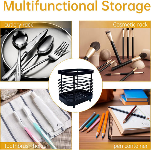 Stainless Steel Sink Utensil Holder Countertop,Kitchen Countertop Organizer Rack,Multi-Functional Storage Rack for Kitchen Storage Forks, Knives, ...