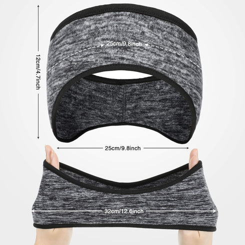 Syhood 8-Piece Fleece Headband Ear Warmers with Buttons - Stretchy Winter Running Sweatbands for Women and Men - Vivid Colors...