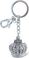 Aqua 79 Sparkly Crown Keychain Charm - Silver 3D Rhinestone Keychain for Women and Men, Metal Alloy Crystal Keychain, Fashionable Keychain Accesso...