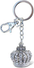 Aqua 79 Sparkly Crown Keychain Charm - Silver 3D Rhinestone Keychain for Women and Men, Metal Alloy Crystal Keychain, Fashionable Keychain Accesso...