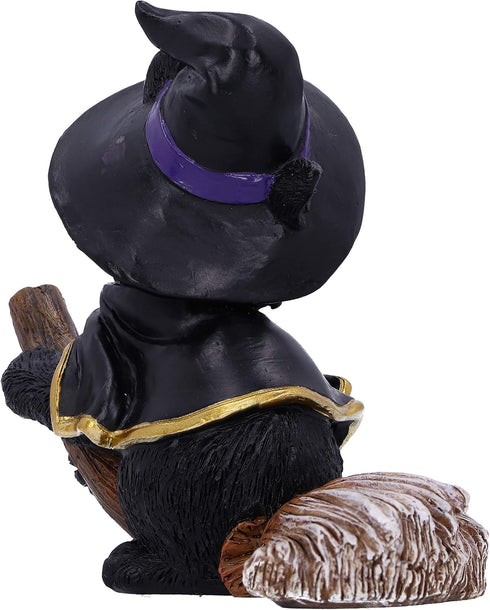 Nemesis Now Tabitha Small Witches Familiar Black Cat and Broomstick Figurine, 11cm...
