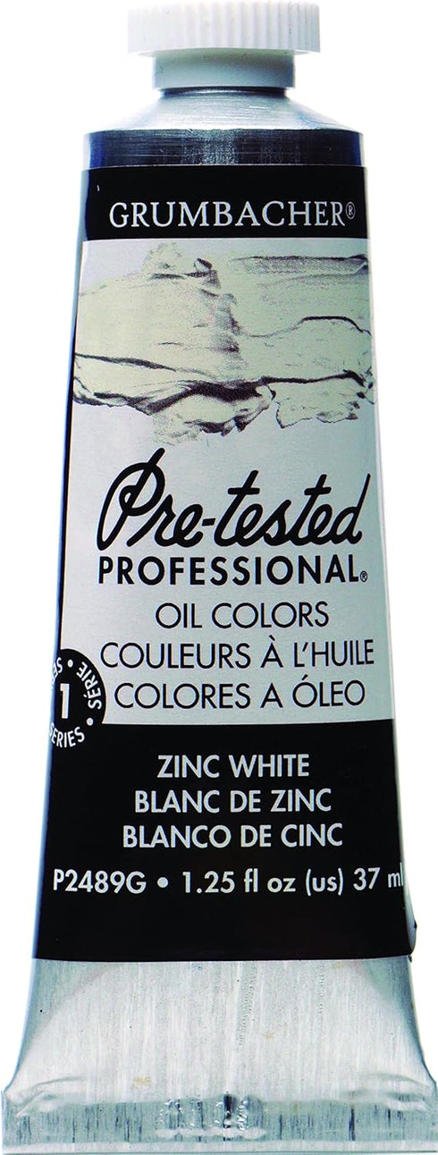 Grumbacher Pre-Tested Oil Paint, 37ml/1.25 Ounce, Zinc White (P2489G)...