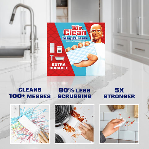 Mr. Clean Magic Eraser Extra Durable, Cleaning Pads with Durafoam, 4 count...