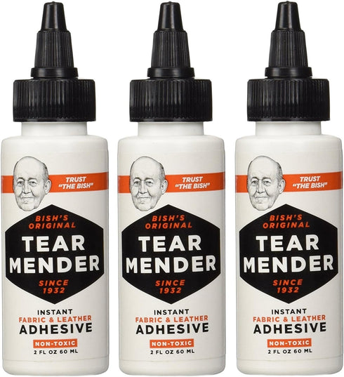 Tear Mender TG-2 Bishs NSaHUl Original Tear Mender Instant Fabric and Leather Adhesive, 2 oz (Pack of 3)...