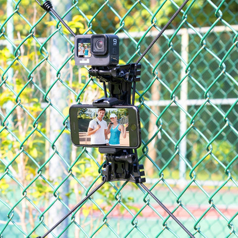 Upgraded Baseball Fence Mount with Battery Holder - Baseball Cell Phone Fence Mount for iPhone, Gopro, Mevo Start, Insta360 for Softball, Tennis, ...