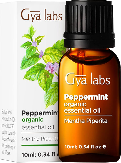 Gya Labs Organic Peppermint Oil for Hair - Premium Grade Natural Organic Peppermint Essential Oil for Diffuser & Skin (0.34 fl oz)...