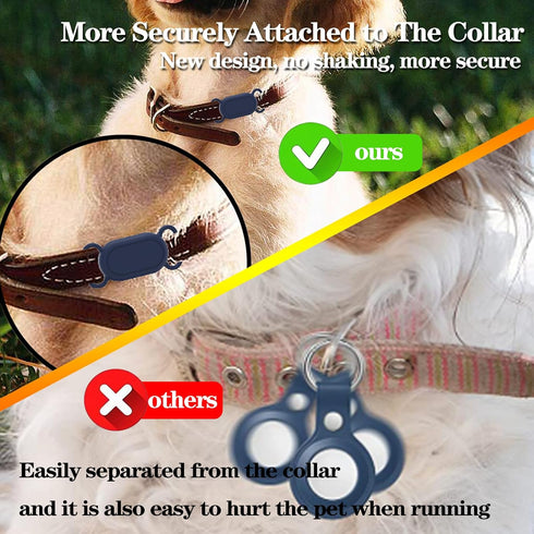 2 Pack Waterproof Dog Collar Holder Compatible with Samsung Galaxy SmartTag 2, Silicone GPS Tracker Hidden for Galaxy Smart Tag 2, Anti-Lost Dog C...