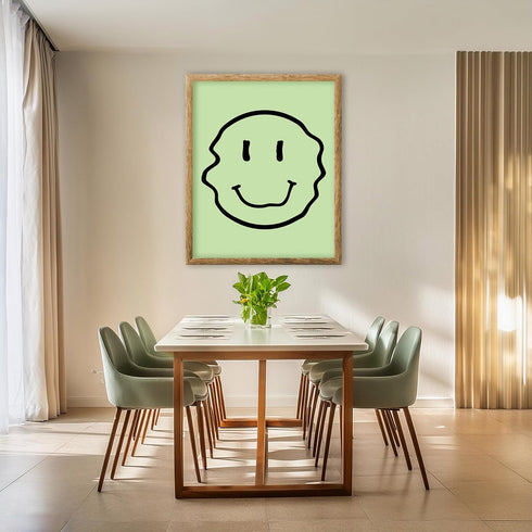 Posterizer 1 pcs-cute melting smiley face-minimalistic wall art-Comedy Art-Miscellaneous-Gift for Girls, Boys, Teens-decor for Boys, Teens Bedroom...