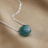 Gempires Raw Neon Apatite Pendant Necklace, Blue Apatite Crystal 10-20 mm, Raw Crystal Jewelry, 18 inches Silver Plated Adjustable Chain...