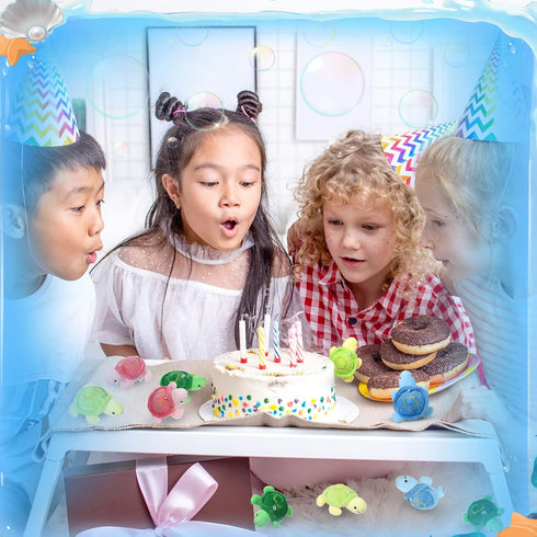 Sratte 12 Pcs Mini Turtle Stuffed Toy Soft Small Sea Turtle Animal Plush Toys for Adults Birthday Party Decorations Beach Bag Gift, Pink Blue Yell...