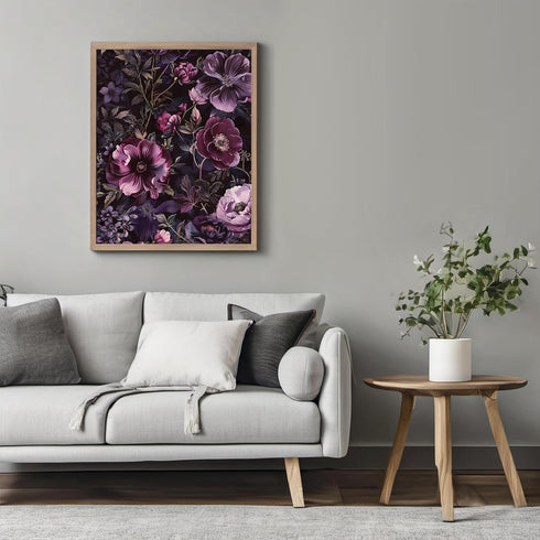 Posterizer 1 pcs-pink purple wild flowers-welcoming outside decor-Floral & Botanical Art-Abstract & Modern Art-Decor for Home & Office- UNFRAMED W...