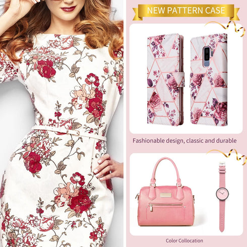 Asuwish Compatible with Samsung Galaxy S9 Plus Wallet Case Tempered Glass Screen Protector Leather Flip Cover Card Holder Kickstand Stand Phone Ca...