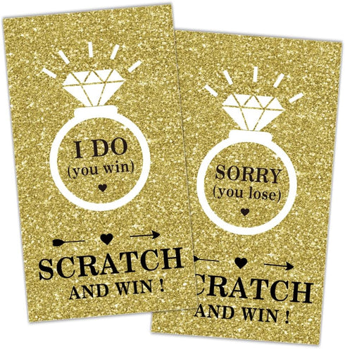 Gold Diamond Bridal Shower Scratch Off Game Cards?32 PCS? Gift Certificate Scratch Off Cards Activity for Wedding Festive Raffle Tickets Family Ho...
