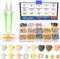 Glarks 1962Pcs Assorted Spacer Beads Set, 5 Styles Heart Beads Star Beads Ball Beads Flat Round Beads Charm Loose Beads Kit with Scissors and Elas...