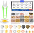 Glarks 1962Pcs Assorted Spacer Beads Set, 5 Styles Heart Beads Star Beads Ball Beads Flat Round Beads Charm Loose Beads Kit with Scissors and Elas...