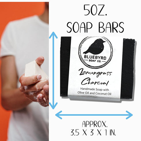 Bluebyrd Soap Co. Cedar Balsam + Mint Solid Shampoo & Body Wash Soap Bar | 100% All Natural Multi-Purpose Bars -Refreshing Menthol Scent | Pure Es...