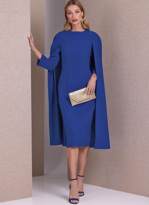 Vogue Misses' Fitted Cape Dresses Sewing Pattern Packet, Sizes 18-20-22-24-26, Multicolor...