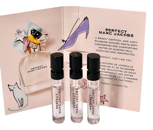 Marc Jacobs Perfect Sample Women Perfume Spray 1.2 ml / 0.04 oz - set of 3...