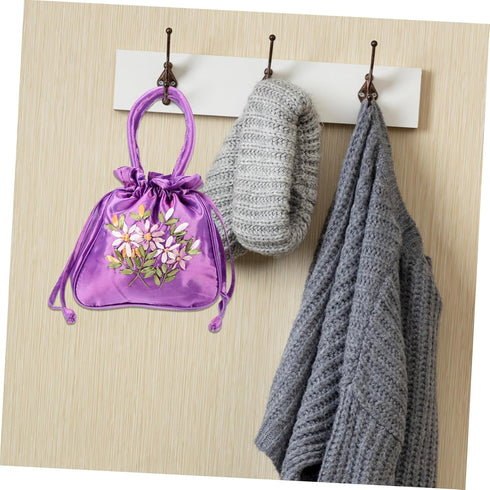 Holibanna Handbags Tote Bags The Tote Bag Purse Drawstring Tote Bag Women Drawstring Handbag Embroidered Handbag Small Drawstring Handbag Embroide...