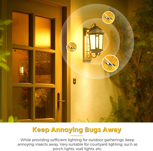 PAR30 LED Yellow Bug Lights for Outside, Flood Light Bulbs Outdoor 100 Watt Equivalent, 1050 Lumens, 12W Amber Porch Lights, E26 1800K Bulbs, Non-...