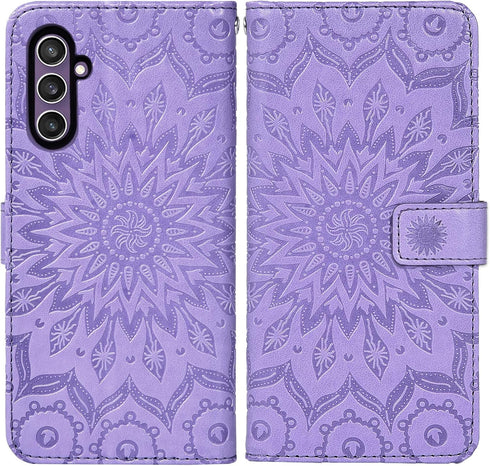 Asuwish Phone Case for Samsung Galaxy S23 FE 5G Wallet with Tempered Glass Screen Protector and Leather Slim Flip Cover Card Holder Stand Cell Acc...