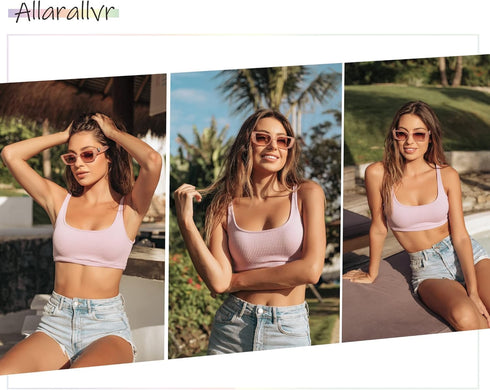 Allarallvr Rectangle Sunglasses for Women 90s Retro Trendy Y2K Classical Vintage Square Shades AR82037...