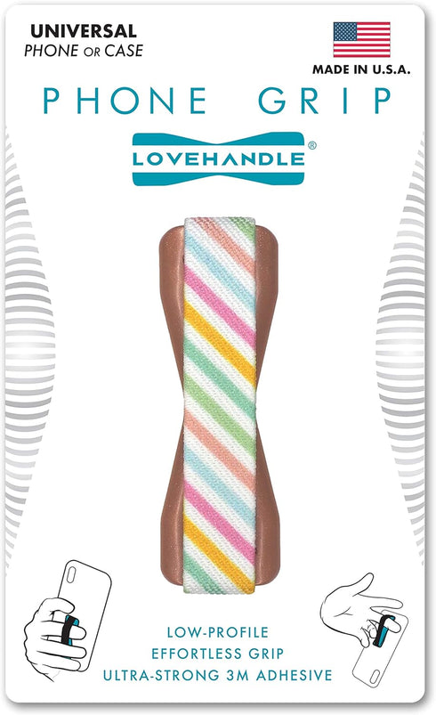 LOVEHANDLE Universal Phone Grip for Smartphones & Mini Tablets - Phone Holder for Hand - Wireless Charging Compatible - Made in The USA - Cotton C...