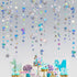 40 Ft Iridescent Mermaid Garland with Jellyfish Seashell Starfish Pearl Holographic Paper Streamer for Little Mermaid Rainbow Theme Birthday Bache...